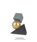GobekUsa Geometric Gold Ball Abstract Sculpture Triangular Statues for Home Decor