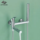 GobekUsa Brass Wall Mounted Bathtub Shower Mixer Tap Set for Bathroom