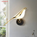 GobekUsa Golden Bird LED Wall Lamp: Modern Design for Hallway, Stairs, Living Room, Bedroom Decor