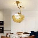 GobekUsa Bird'S Nest Glass Pendant Lights - Modern Gold Design for Kitchen, Dining, Living Room