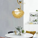 GobekUsa Bird'S Nest Glass Pendant Lights - Modern Gold Design for Kitchen, Dining, Living Room