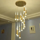 GobekUsa Black Acrylic LED Chandelier Staircase Pendant Light - Creative Meteor Shower Design