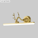 GobekUsa Metal Black/Gold LED Vanity Sconce Light with Antler Arm - Modern Wall Lamp Fixture