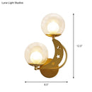 GobekUsa Modern Style Black/Gold Ball Wall Sconce: 2-Light Clear Glass Wall Mount Lamp Kit