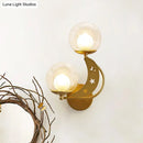 GobekUsa Modern Style Black/Gold Ball Wall Sconce: 2-Light Clear Glass Wall Mount Lamp Kit