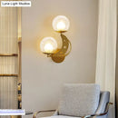 GobekUsa Modern Style Black/Gold Ball Wall Sconce: 2-Light Clear Glass Wall Mount Lamp Kit