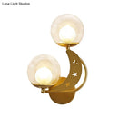 GobekUsa Modern Style Black/Gold Ball Wall Sconce: 2-Light Clear Glass Wall Mount Lamp Kit