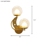 GobekUsa Modern Style Black/Gold Ball Wall Sconce: 2-Light Clear Glass Wall Mount Lamp Kit