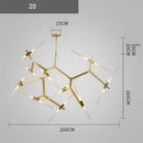 GobekUsa Branch Suspension Pendant Light - Gold Black G9 LED Iron Glass Fixture