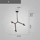 GobekUsa Branch Suspension Pendant Light - Gold Black G9 LED Iron Glass Fixture