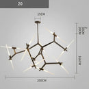 GobekUsa Branch Suspension Pendant Light - Gold Black G9 LED Iron Glass Fixture