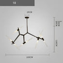GobekUsa Branch Suspension Pendant Light - Gold Black G9 LED Iron Glass Fixture