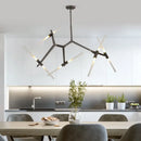 GobekUsa Branch Suspension Pendant Light - Gold Black G9 LED Iron Glass Fixture