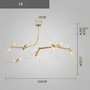 GobekUsa Branch Suspension Pendant Light - Gold Black G9 LED Iron Glass Fixture