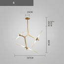 GobekUsa Branch Suspension Pendant Light - Gold Black G9 LED Iron Glass Fixture