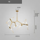 GobekUsa Branch Suspension Pendant Light - Gold Black G9 LED Iron Glass Fixture