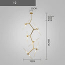 GobekUsa Branch Suspension Pendant Light - Gold Black G9 LED Iron Glass Fixture