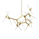 GobekUsa Branch Suspension Pendant Light - Gold Black G9 LED Iron Glass Fixture