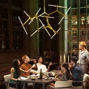 GobekUsa Branch Suspension Pendant Light - Gold Black G9 LED Iron Glass Fixture