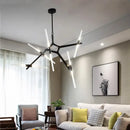 GobekUsa Branch Suspension Pendant Light - Gold Black G9 LED Iron Glass Fixture