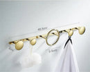 GobekUsa Brass Towel Hook Set Bathroom Kitchen Hanger Gold Black Row Robe Hat Clothes