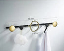 GobekUsa Brass Towel Hook Set Bathroom Kitchen Hanger Gold Black Row Robe Hat Clothes