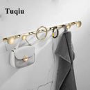 GobekUsa Brass Towel Hook Set Bathroom Kitchen Hanger Gold Black Row Robe Hat Clothes
