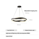 GobekUsa Elegant Black Circle Chandeliers | Luxury Acrylic Pendant Light for Home Living Room