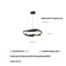 GobekUsa Elegant Black Circle Chandeliers | Luxury Acrylic Pendant Light for Home Living Room