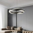 GobekUsa Elegant Black Circle Chandeliers | Luxury Acrylic Pendant Light for Home Living Room