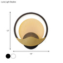 GobekUsa Metallic LED Wall Sconce with Acrylic Shade in Black-Gold/White-Gold or White, for Modern Bedside Lighting