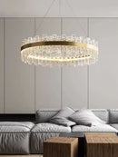GobekUsa Crystal LED Chandelier: Gold/Black Luxury Pendant Lighting for Home
