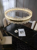 GobekUsa Crystal LED Chandelier: Gold/Black Luxury Pendant Lighting for Home