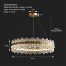 GobekUsa Crystal LED Chandelier: Gold/Black Luxury Pendant Lighting for Home