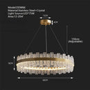GobekUsa Crystal LED Chandelier: Gold/Black Luxury Pendant Lighting for Home