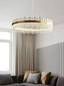GobekUsa Crystal LED Chandelier: Gold/Black Luxury Pendant Lighting for Home