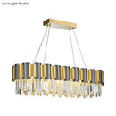 GobekUsa Tri-Sided Crystal Rod Hanging Lamp - Traditional Gold Chandelier Light with 10 Heads