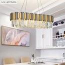 GobekUsa Tri-Sided Crystal Rod Hanging Lamp - Traditional Gold Chandelier Light with 10 Heads