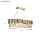 GobekUsa Tri-Sided Crystal Rod Hanging Lamp - Traditional Gold Chandelier Light with 10 Heads