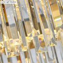 GobekUsa Tri-Sided Crystal Rod Hanging Lamp - Traditional Gold Chandelier Light with 10 Heads