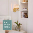 GobekUsa Crystal Sconce Light Gold Black Metal Glass Lampshade Wall Fixture