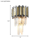 GobekUsa Modern Tiered Crystal Sconce Light Fixture - 3 Lights, Bedroom Wall Lighting