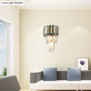 GobekUsa Modern Tiered Crystal Sconce Light Fixture - 3 Lights, Bedroom Wall Lighting