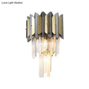 GobekUsa Modern Tiered Crystal Sconce Light Fixture - 3 Lights, Bedroom Wall Lighting