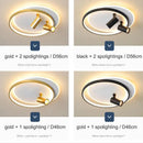 GobekUsa Dimmable LED Ceiling Lights with Remote Control, Modern Gold/Black Spotlights
