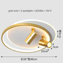 GobekUsa Dimmable LED Ceiling Lights with Remote Control, Modern Gold/Black Spotlights
