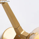GobekUsa Modern Double Globe Wall Lamp - Glass Shade Sconce Light Fixture in Gold/Black Finish for Corridor