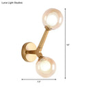 GobekUsa Modern Double Globe Wall Lamp - Glass Shade Sconce Light Fixture in Gold/Black Finish for Corridor