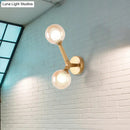 GobekUsa Modern Double Globe Wall Lamp - Glass Shade Sconce Light Fixture in Gold/Black Finish for Corridor