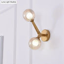 GobekUsa Modern Double Globe Wall Lamp - Glass Shade Sconce Light Fixture in Gold/Black Finish for Corridor
